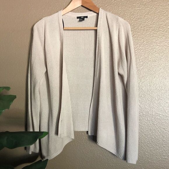 H&M Beige Acrylic Open Front Knitted Sweater - Picture 1 of 5